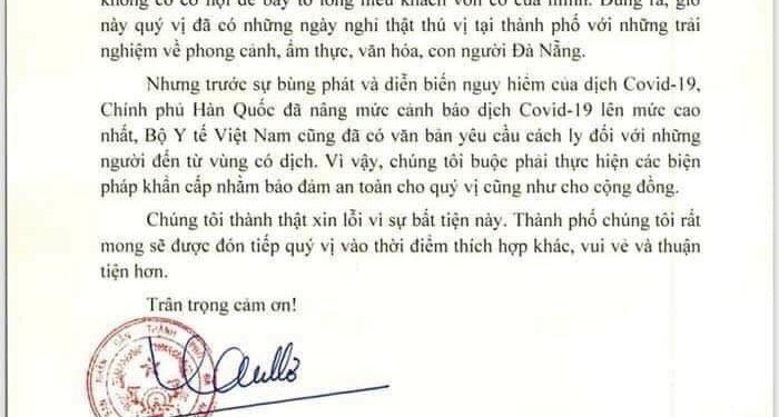 Đà Nẵng: Đưa du khách Hàn Quốc về nước theo nguyện vọng