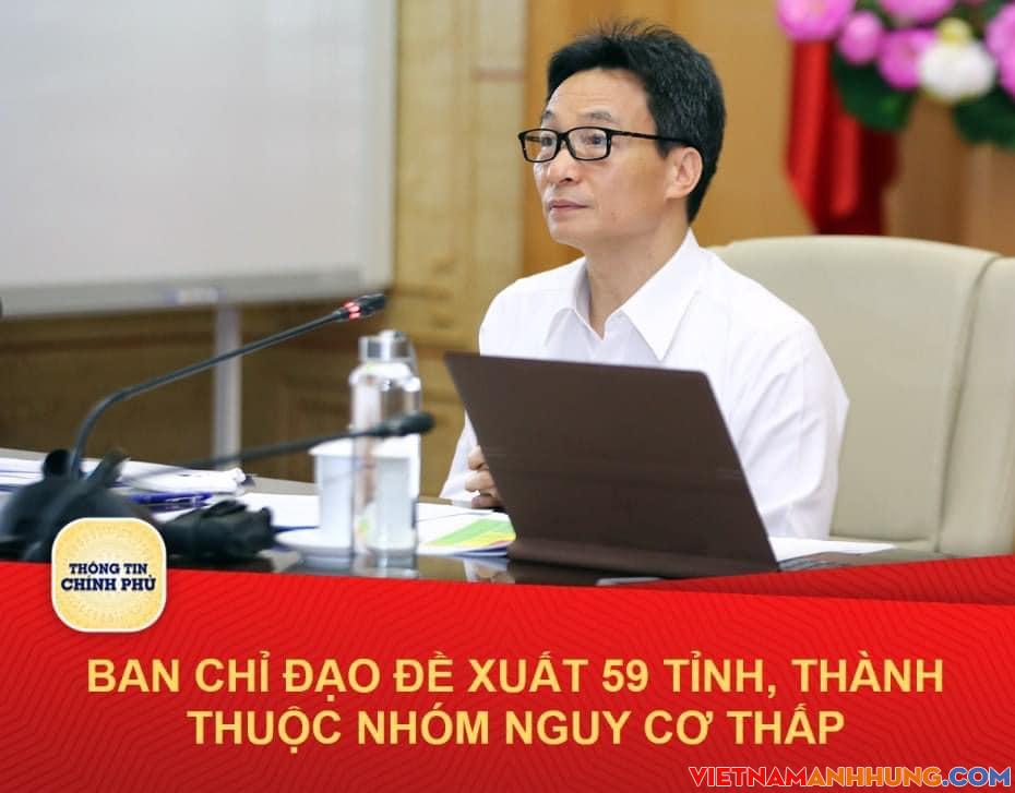 Ban chỉ đạo đề xuất 59 tỉnh, thành thuộc nhóm nguy cơ thấp