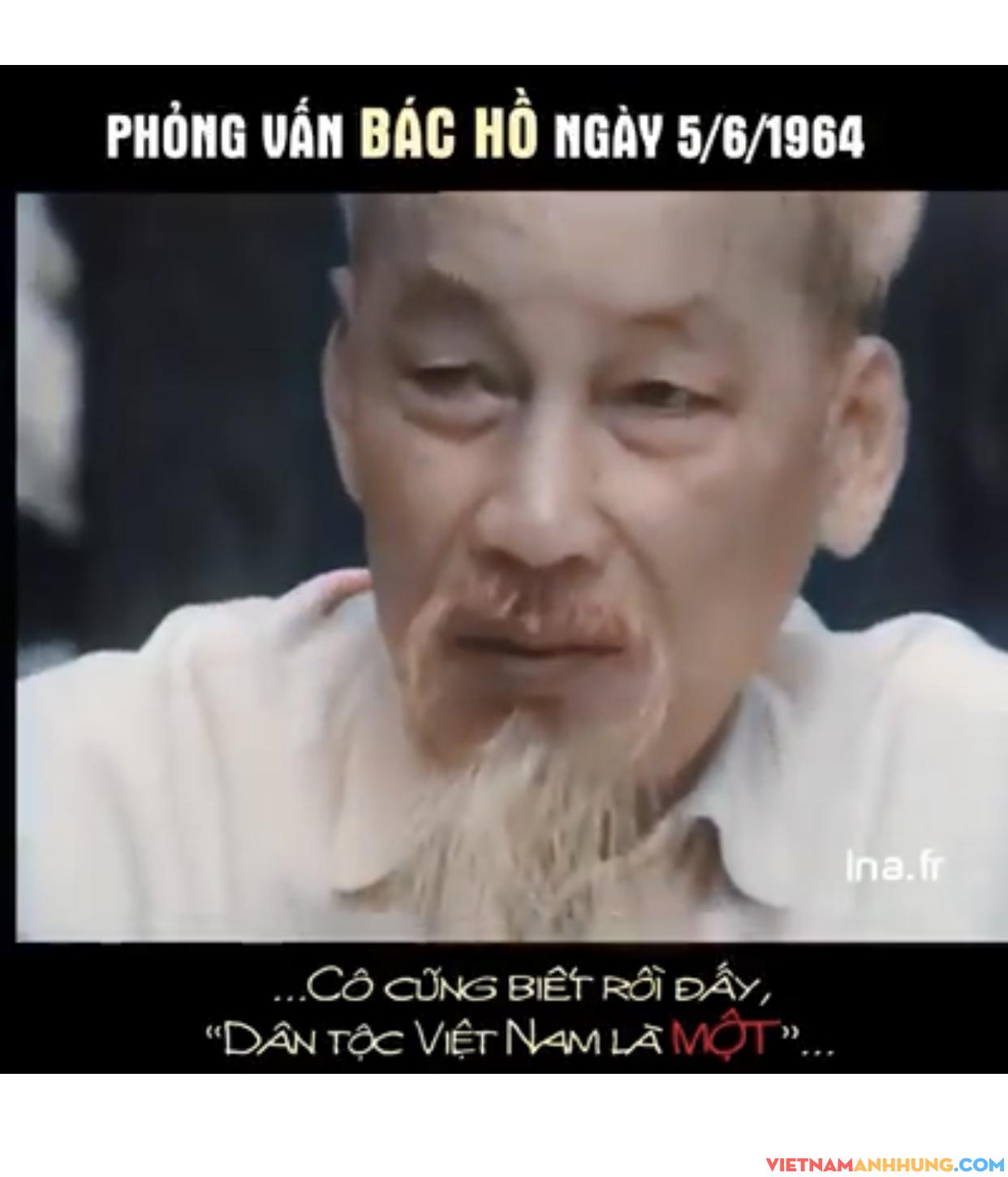 Chúng ta cùng xem lại hình ảnh vĩ đại của Người trong cuộc trả lời phỏng vấn phóng viên người Pháp cách nay 56 năm, ngày 5/6/1964.