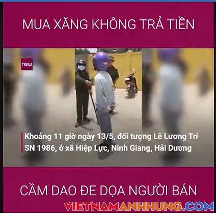 Mua xăng không trả tiền còn cầm dao đe dọa người dân và cái kết