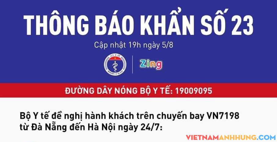 Bộ Y tế ra thông báo khẩn số 23