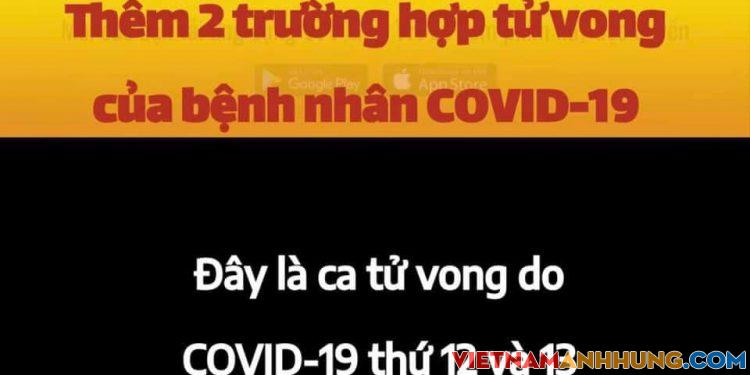 Thông báo 02 bệnh nhân tử vong vì bệnh lý nền nặng và mắc Covid
