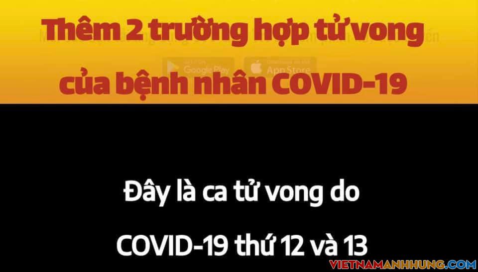 Thông báo 02 bệnh nhân tử vong vì bệnh lý nền nặng và mắc Covid