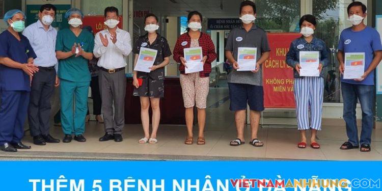 Tin vui: Thêm 05 bệnh nhân ở Đà Nẵng khỏi Covid – 19
