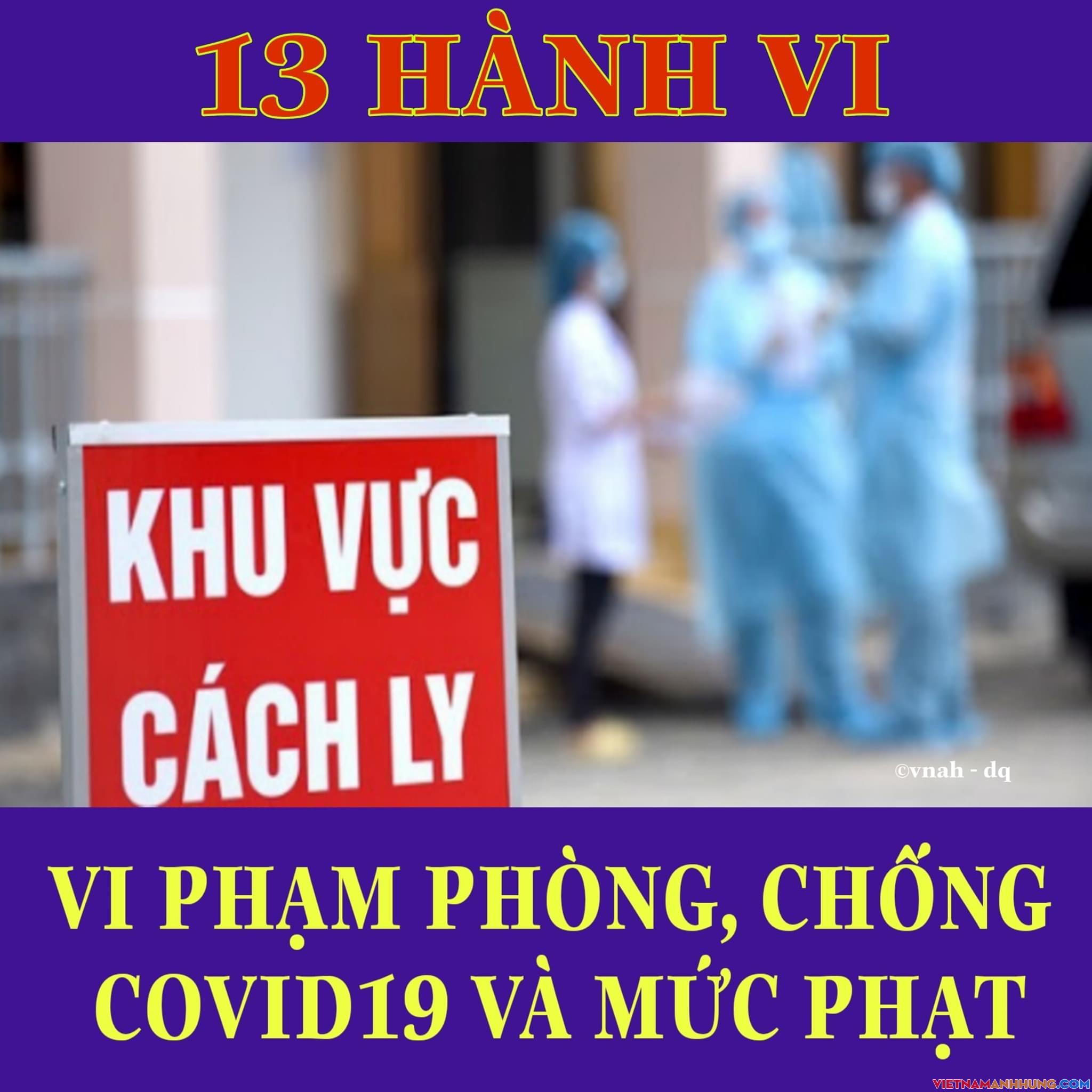 13 hành vi vi phạm phòng, chống Covid – 19 và mức xử phạt