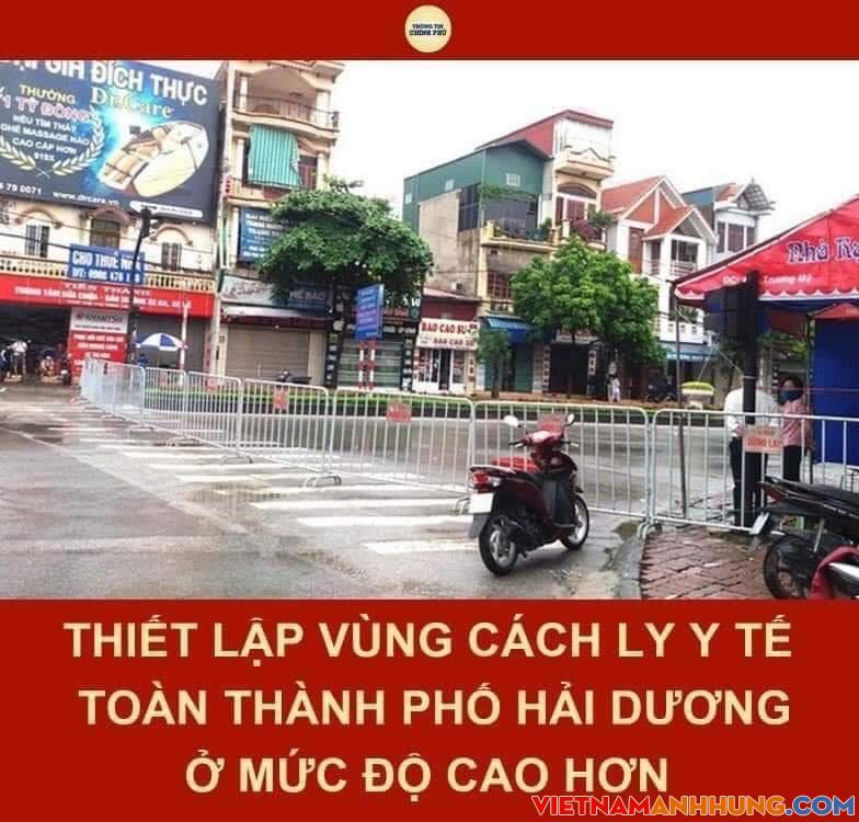 Tất cả người dân tại thành phố Hải Dương không được ra khỏi thành phố