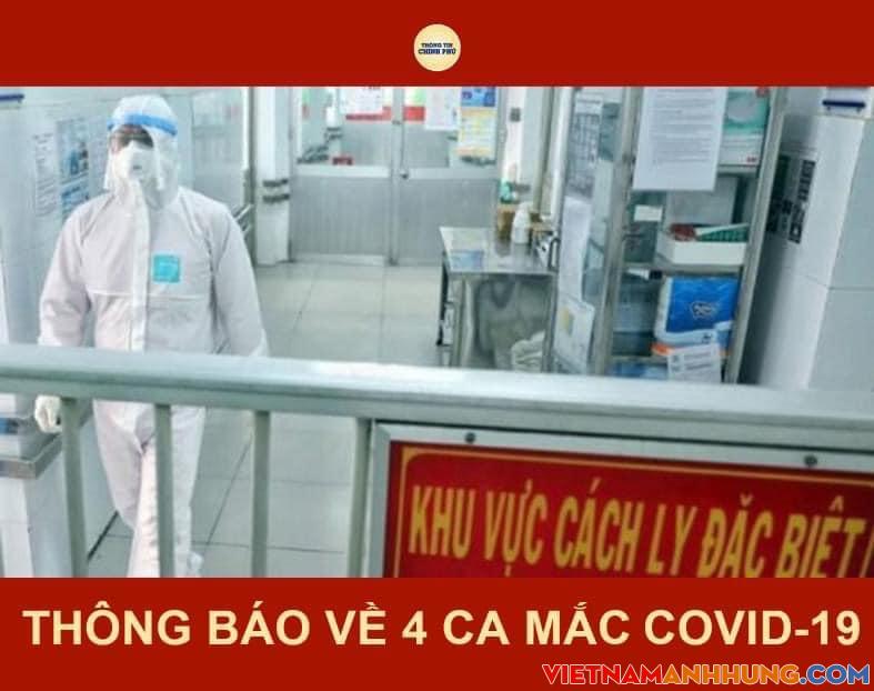 Cập nhật: Thêm 04 ca nhiễm Covid-19 mới