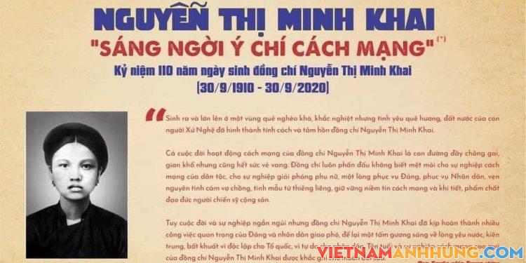Kỷ niệm 110 năm Ngày sinh đồng chí Nguyễn Thị Minh Khai (30/9/1910 – 30/9/2020)