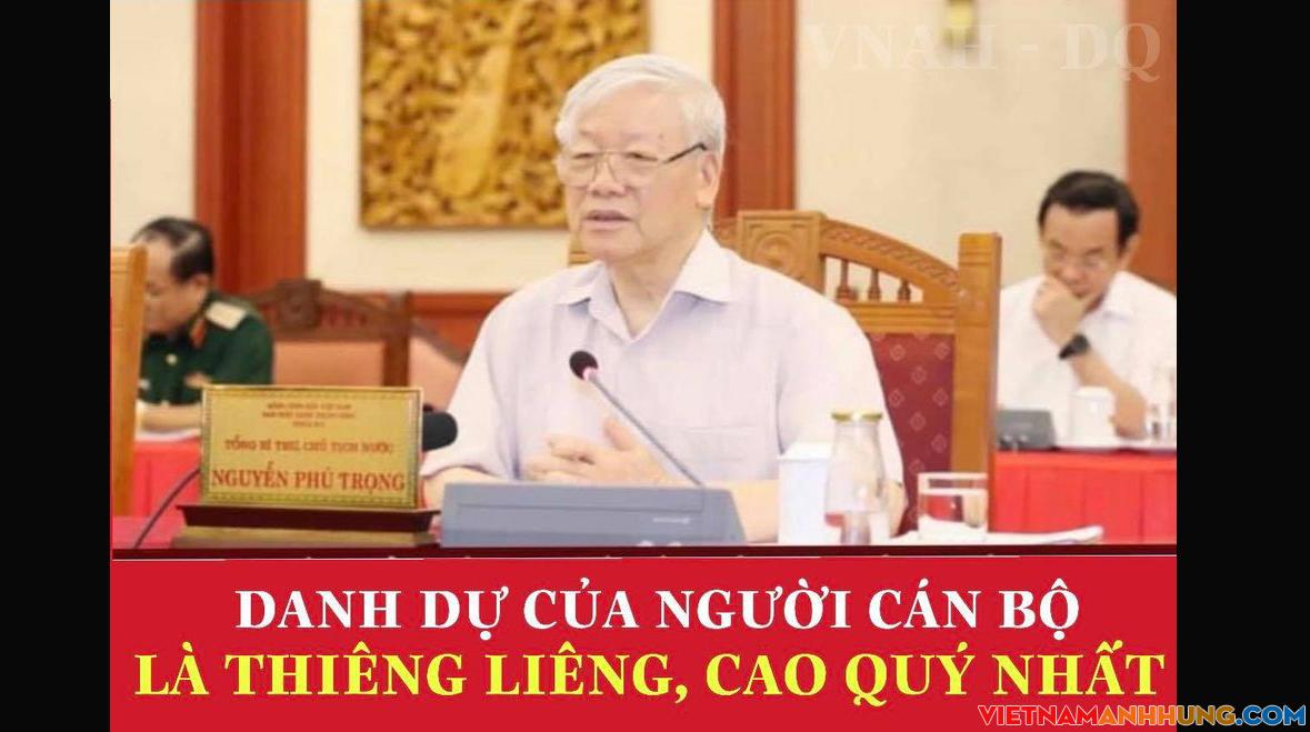 Danh dự của người cán bộ là thiêng liêng, cao quý nhất