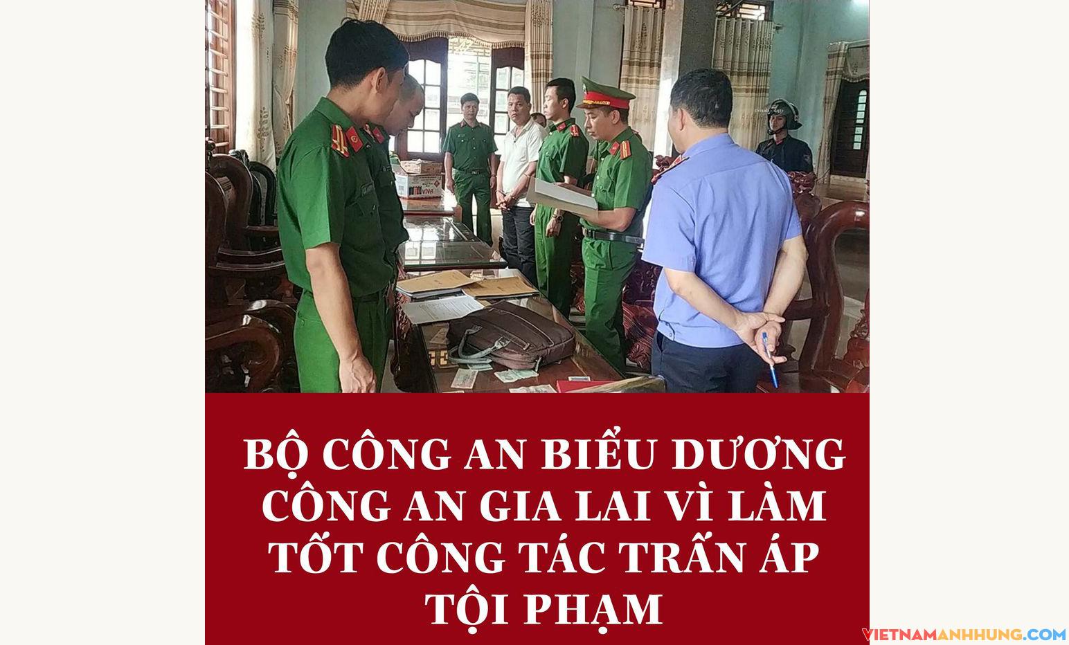 Bộ Công an biểu dương Công an Gia Lai vì làm tốt công tác trấn áp tội phạm