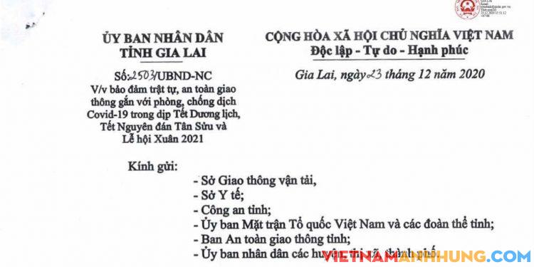 UBND tỉnh Gia Lai chỉ đạo bảo đảm ANTT, an toàn giao thông và phòng, chống dịch Covid – 19