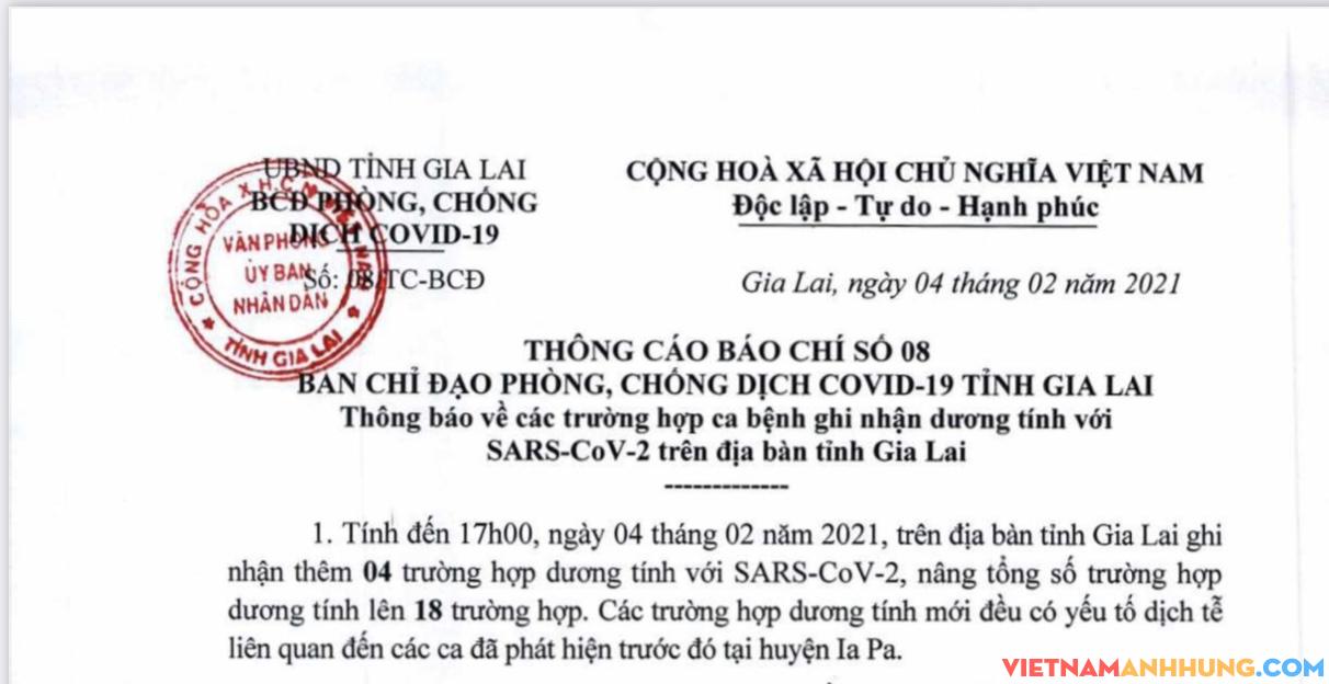 Thông cái báo chí số 08
