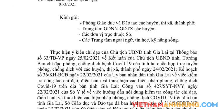 Các em học sinh chính thức đi học lại vào 01/3/2021