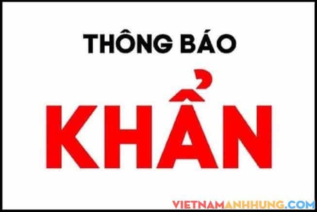 Thông báo khẩn số 04