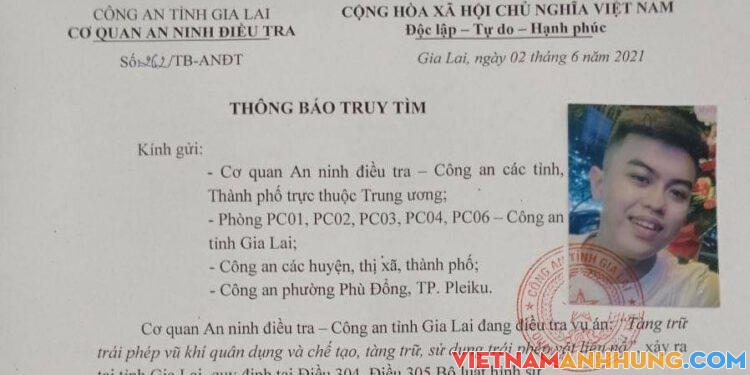 Gia Lai: Thông báo truy tìm 05 đối tượng