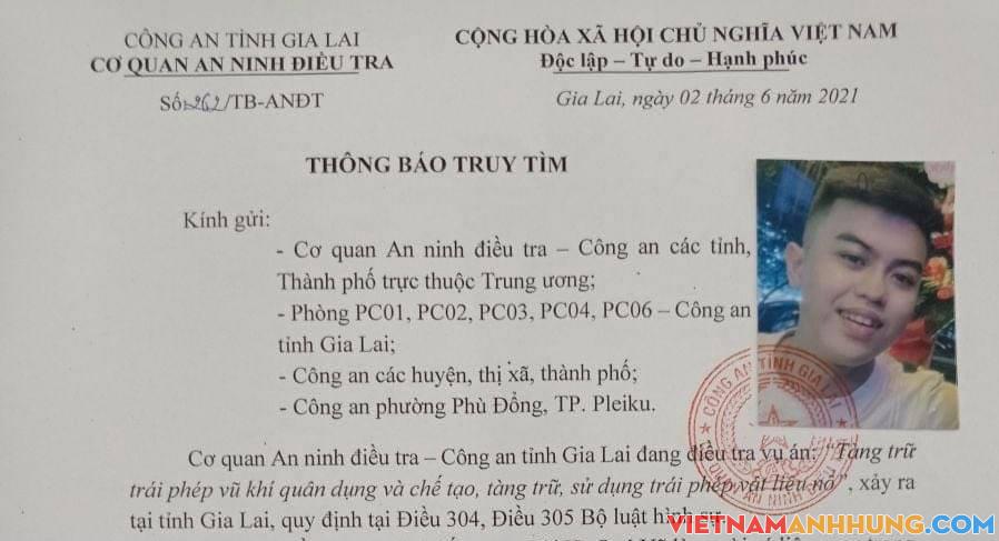 Gia Lai: Thông báo truy tìm 05 đối tượng