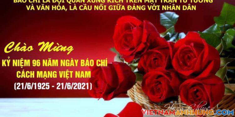Chào mừng 96 năm Ngày báo chí cách mạng Việt Nam (21/6/1925 – 21/6/2021)