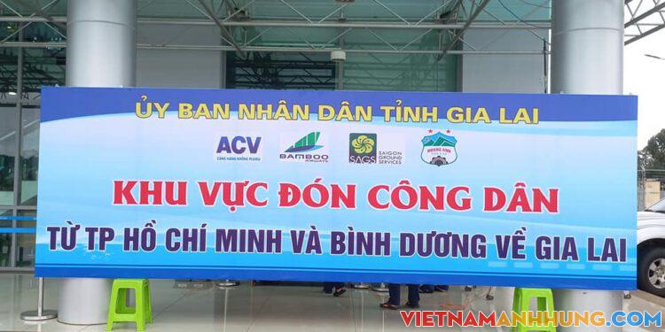 NGAY LÚC NÀY: Sân bay Pleiku đã sẵn sàng đón tiếp các công dân từ TP Hồ Chí Minh và Bình Dương về Gia Lai.