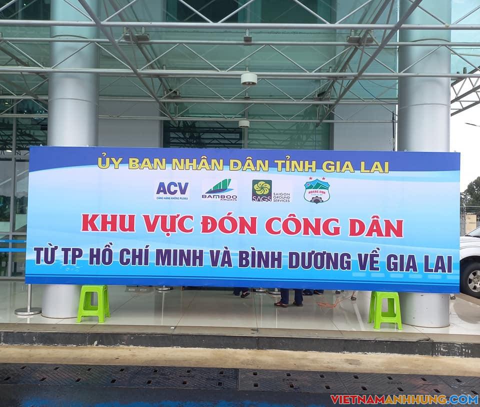 NGAY LÚC NÀY: Sân bay Pleiku đã sẵn sàng đón tiếp các công dân từ TP Hồ Chí Minh và Bình Dương về Gia Lai.
