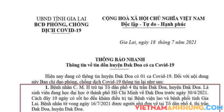 Gia Lai: Thông tin về tin đồn huyện Đak Đoa có ca Covid-19 là không đúng sự thật