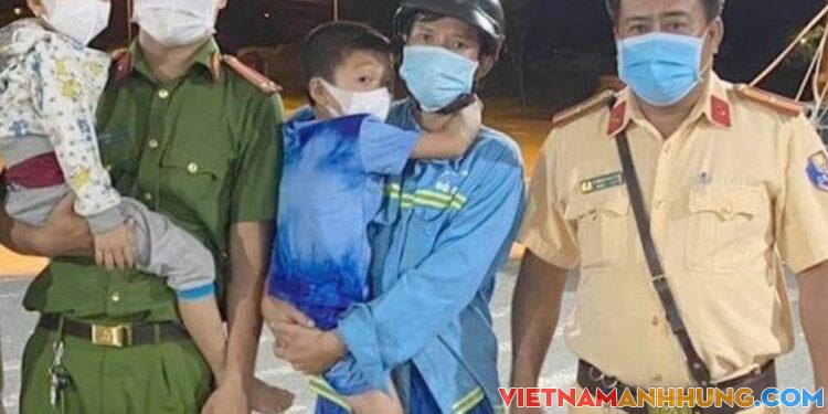 Cảm ơn các anh Công an đã giúp 2 cháu nhỏ nhớ cha đi lạc từ Hậu Giang đến Cần Thơ