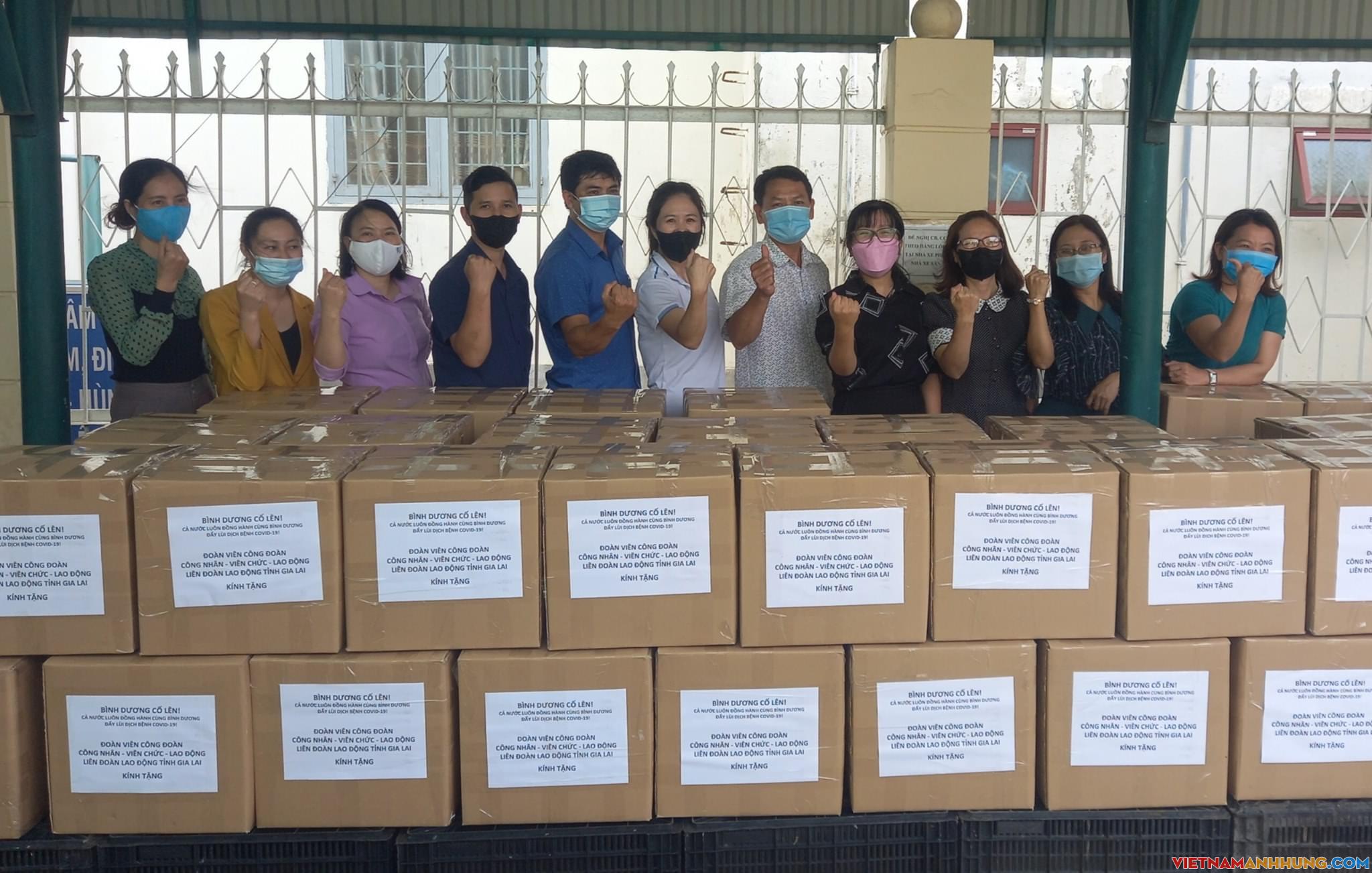 CNVCLĐ Liên đoàn Lao động tỉnh Gia Lai đồng hành với CNLĐ tỉnh Bình Dương phòng chống dịch Covid-19