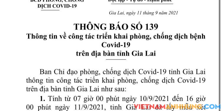Thông báo số 139: Gia Lai ghi nhận thêm 04 trường hợp dương tính với Sars-CoV-2, trong đó có 01 trường hợp tử vong do Covid-19