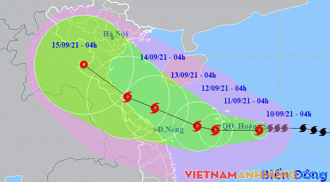 Bão Côn Sơn hướng đến quần đảo Hoàng Sa, tăng một cấp