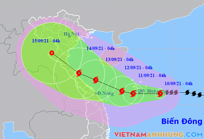 Bão Côn Sơn hướng đến quần đảo Hoàng Sa, tăng một cấp