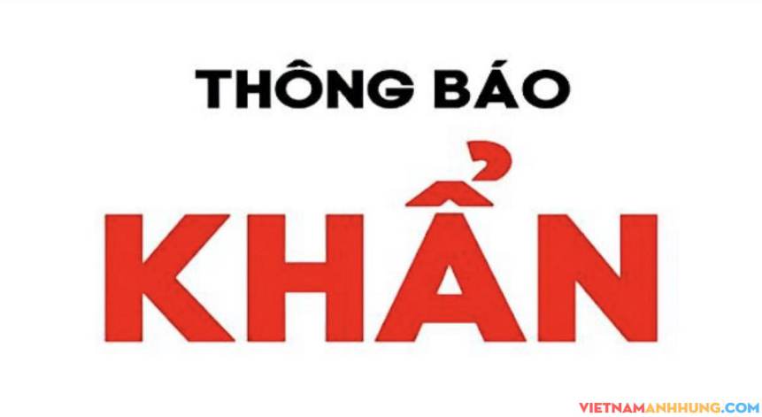 Thông báo khẩn ngày 22/9/2021