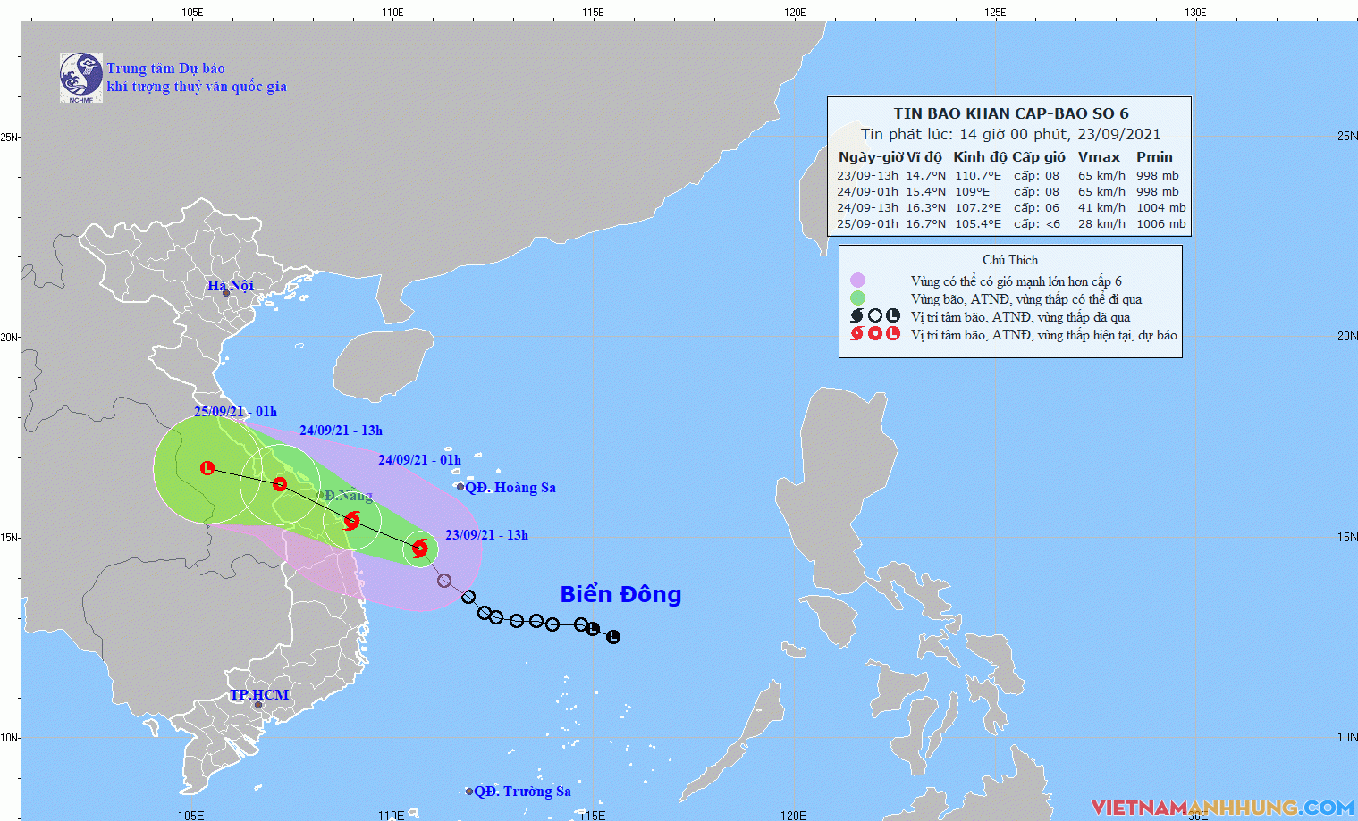 TIN BÃO KHẨN CẤP (Cơn bão số 6)