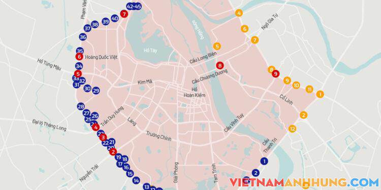 68 vị trí dự kiến đặt trạm thu phí xe vào nội đô Hà Nội
