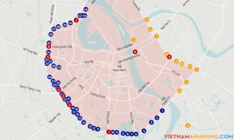 68 vị trí dự kiến đặt trạm thu phí xe vào nội đô Hà Nội