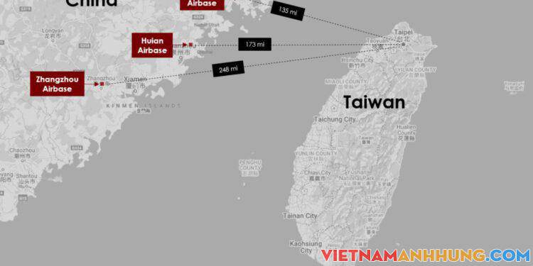 Trung Quốc cải tạo, xây dựng lớn tại 3 căn cứ không quân áp sát Đài Loan