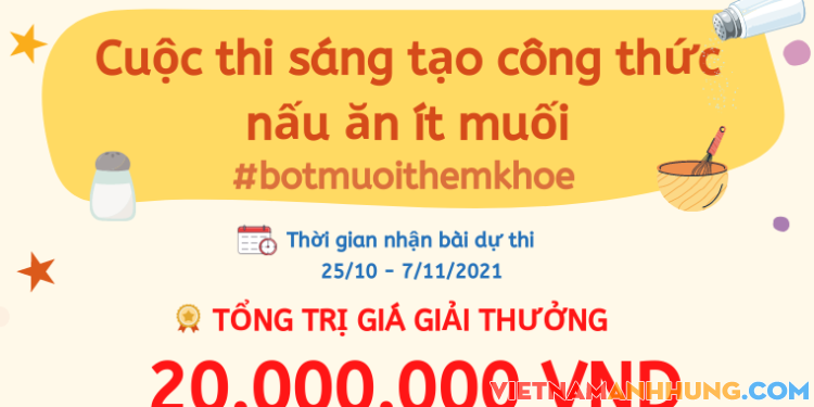 Cuộc thi online sáng tạo công thức nấu ăn “Bớt muối, thêm khỏe”