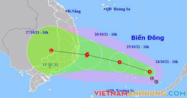 Áp thấp nhiệt đới khả năng mạnh lên thành bão, hướng vào Nam Trung bộ