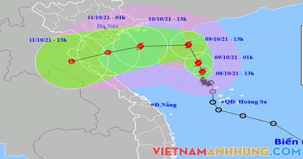 Bão số 7 giật cấp 11 đang hướng vào Nam đồng bằng Bắc Bộ và Bắc Trung Bộ
