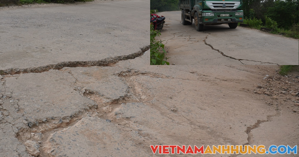 Mặt đê sông Chu ở Thanh Hóa vỡ, nứt toác khắp nơi