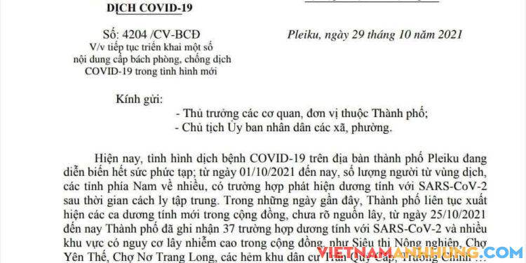 Tp Pleiku: Một số loại hình được phép hoạt động phải tuân thủ các quy định về phòng, chống dịch Covid-19