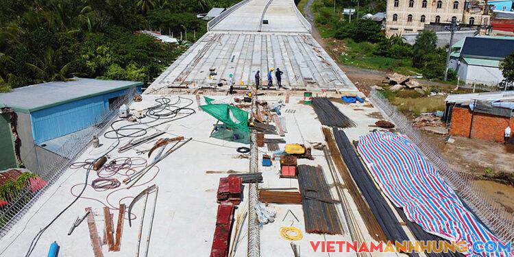 Đường dẫn cầu Mỹ Thuận 2 hoàn thành 70%