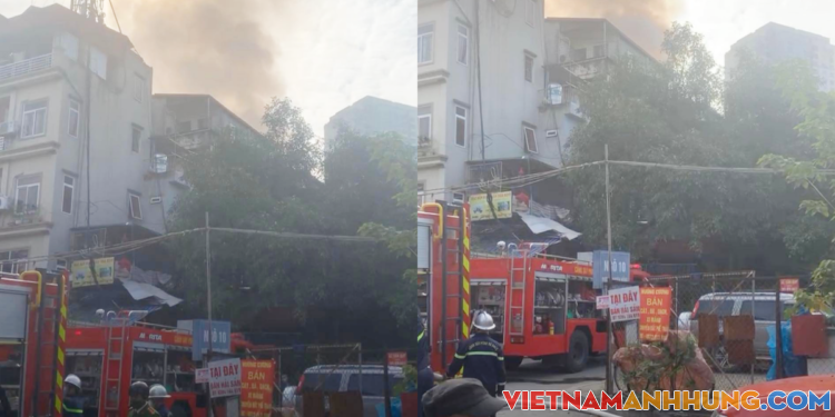 Giải cứu 4 người mắc kẹt đám cháy khu tập thể Thành Công