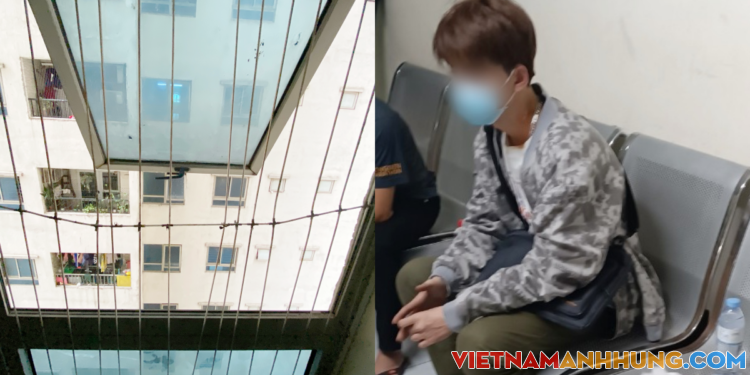 Giây phút giải cứu nam thanh niên định nhảy lầu tự tử ở Linh Đàm