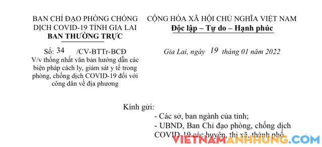 Quy định công dân trở về địa phương đón tết Nguyên đán Âm lịch Nhâm Dần 2022 của tỉnh Gia Lai