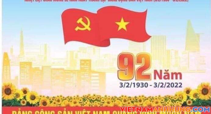 🌺 CHÀO MỪNG KỶ NIỆM 92 NĂM NGÀY THÀNH LẬP ĐẢNG CỘNG SẢN VIỆT NAM (03/02/1930 – 03/02/2022)🌺