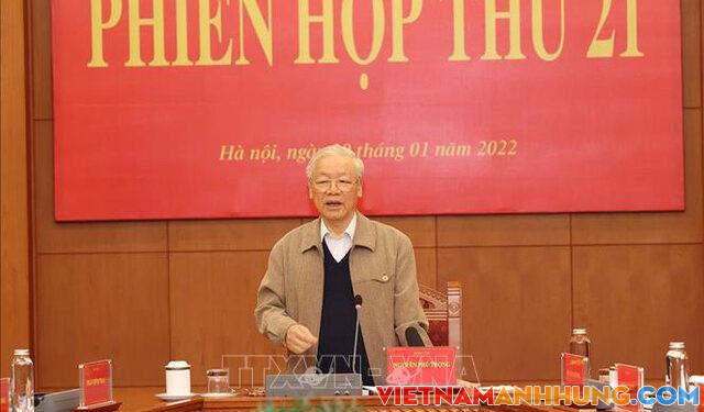 Kết luận của Tổng Bí thư Nguyễn Phú Trọng tại Phiên họp thứ 21 của Ban Chỉ đạo Trung ương về phòng, chống tham nhũng, tiêu cực