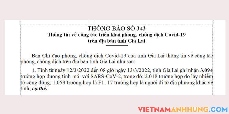 Sáng 13/3/2022, Gia Lai ghi nhận thêm 3.094 trường hợp dương tính với Sars-CoV-2
