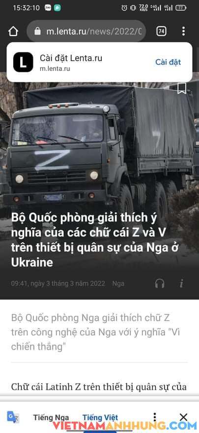 Ý nghĩa của chữ Z trên xe quân sự Nga là gì? Chữ V trên xe quân sự Nga có ý nghĩa gì?