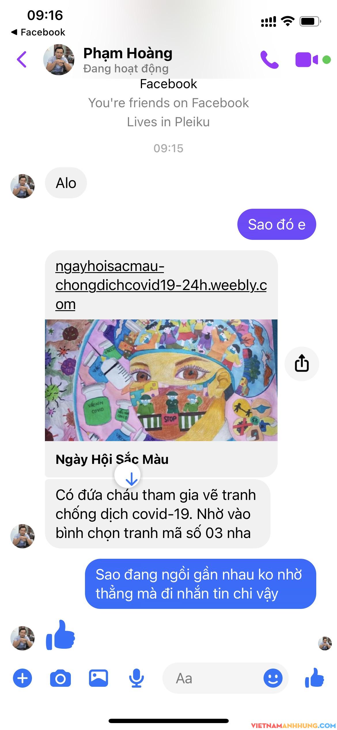 Góc cảnh báo: Lừa đảo hack facebook cá nhân bằng cách nhờ click vào link ủng hộ con/cháu tham gia các cuộc thi