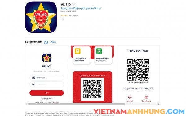 Hướng dẫn sử dụng App “VNEID” khai báo y tế và di chuyển nội địa