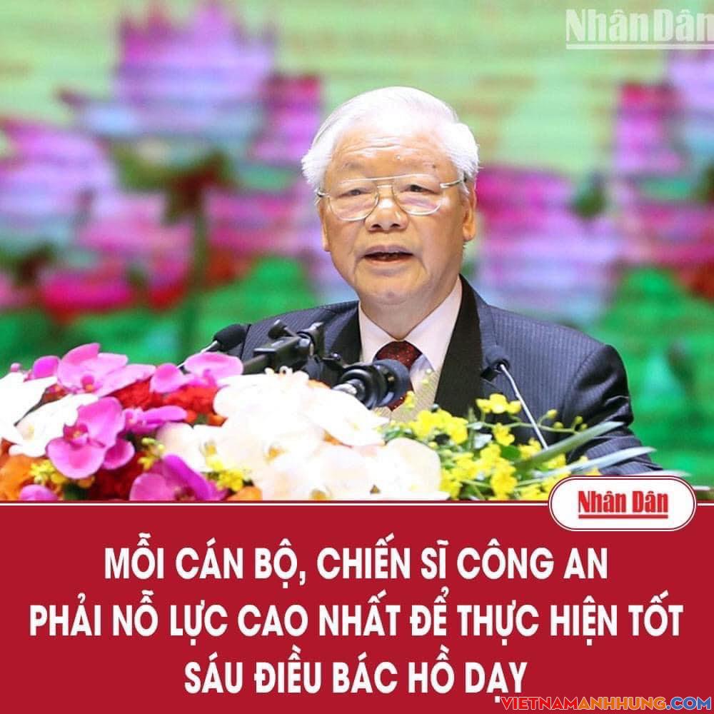 Toàn văn bài phát biểu của Tổng Bí thư Nguyễn Phú Trọng tại Lễ kỷ niệm 75 năm CAND học tập, thực hiện Sáu điều Bác Hồ dạy